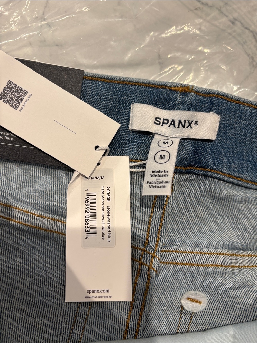 SPANX Light Blue Denim Flare Jeans with Branded Tag - Picture 4 of 4